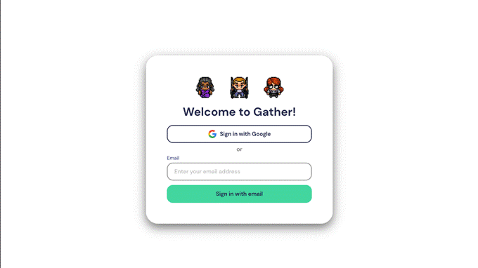 A screenshot of the sign-in window. Three avatars display at the top above a 